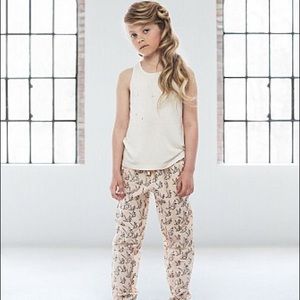 Pale Cloud Couture silk pants girls 10 8 origami